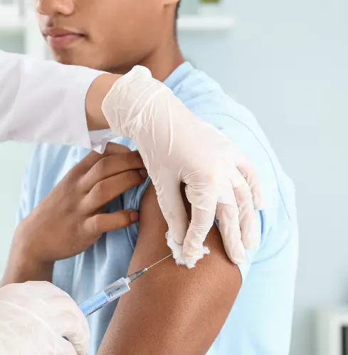man getting a vaccine