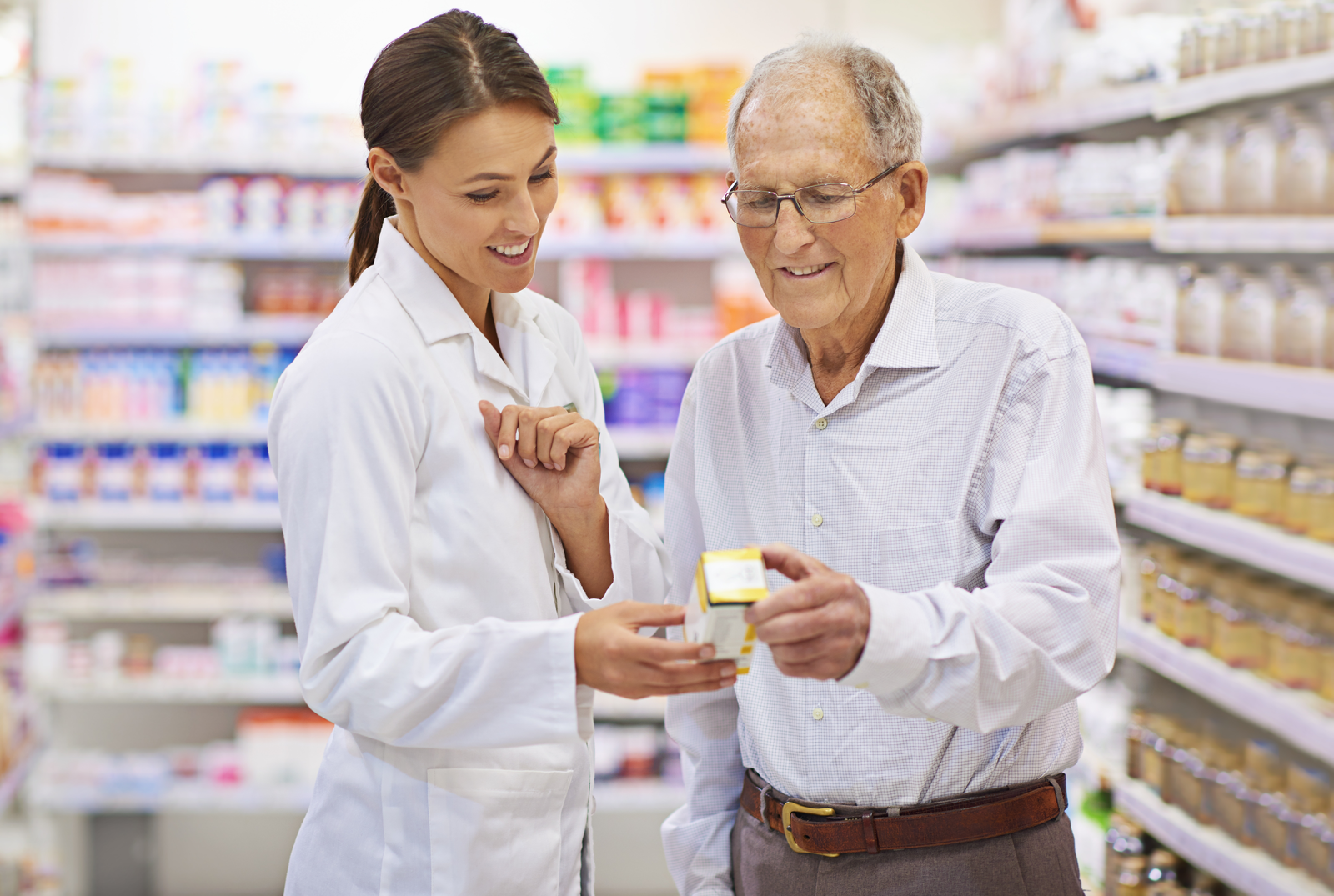 patient talking with pharmacist